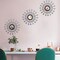 3 Pack Metal Wall Mirrors Rhinestones Starburst Mirror Set Bling Home Decorative Hanging Wall Art for Living Room Bedroom-Water-Drop Burst Black